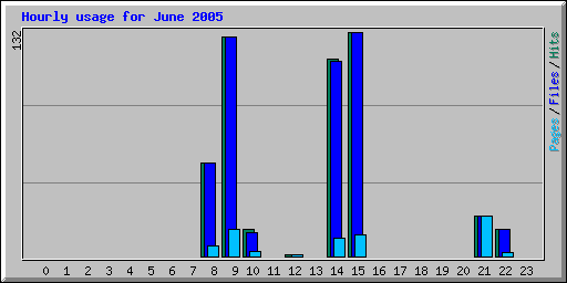 Hourly usage for June 2005