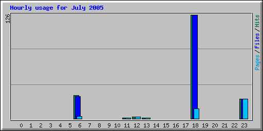 Hourly usage for July 2005