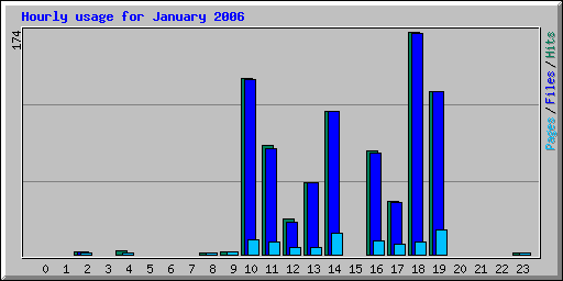 Hourly usage for January 2006